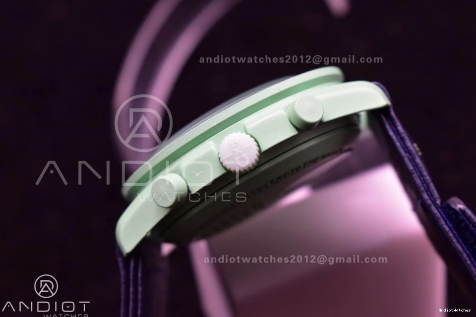Strap Omega on Moonwatch Bioceramic x Swatch 1181 WeatherProof Earth Mission Quartz to Nylon 0804
